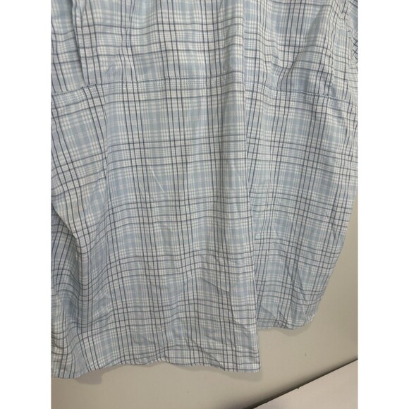 LL Bean Shirt Mens 2 XL XXL Blue Plaid Tropicwear UPF 50 Sun Protection Outdoors - Picture 9 of 9